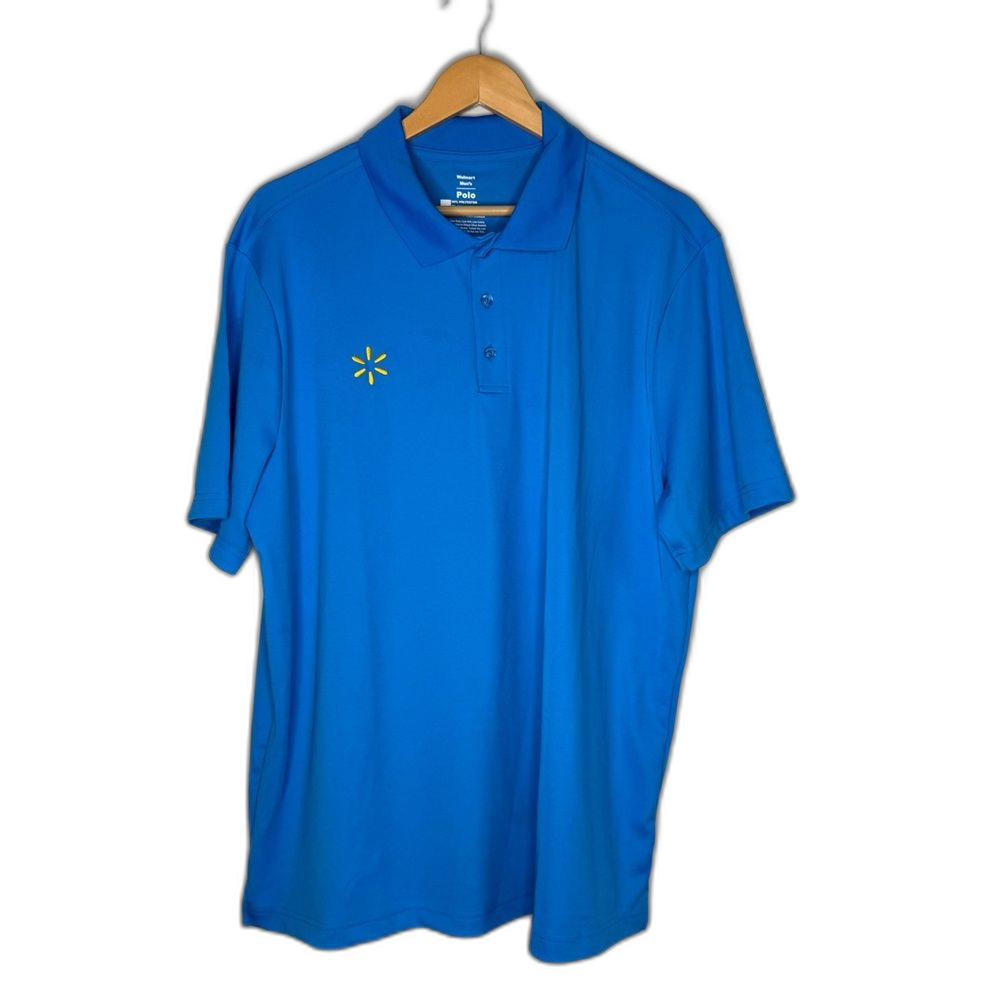 Walmart Polo Shirt Men’s Size XL Blue and Yellow Performance Workwear !